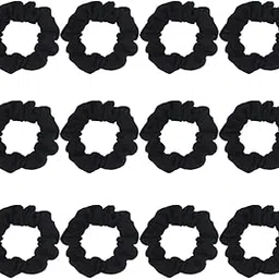 notwild Fancy Cotton Scrunchies Ponytail Holder Elastic Hair Bands 4 inch Multicolors Available (Scrunchies, 12 Count)-picture-28
