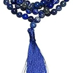 aldomin Natural Lapis Lazuli Blue - AAA Grade Gemstone for Meditation, Wisdom, & Spiritual Growth 108 Bead Mala Healing Crystal Natural Blue 6 MM Polished Chakra Reiki image 1