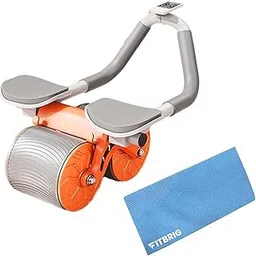 FITBRIG Automatic Rebound Elbow Ab Roller with Non-Slip Elbow Support Handles, Timer & Knee Mat for Abdominal Exercise Core Workout, Abs Exercise Equipment - Multicolor-image-77