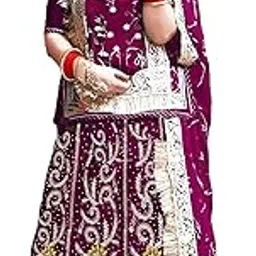 shyamlata Fancy Heavy Embroidery And Sequins Work Shimmer Silk Semi-stitched Rajasthani Poshak || Rajputi Lehenga Choli For Women || Lehenga choli for women-picture-43