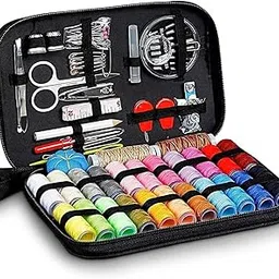GWARKL Stitching Accessories 206 Sewing Kit Sewing Cotton Thread Box Set Tailoring Tools Complete Combo with Accessories Scissors, Thread, Needle Home aari Work Materials kit Box Home Travel Use-picture-42
