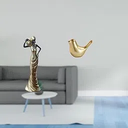 MERISHOPP Vintage Tribal Lady and Golden Birds Sculpture Ornament for Modern Home Decor Desk Cabinet Bedroom Office Mantel Living Room Housewarming Gift-image-21