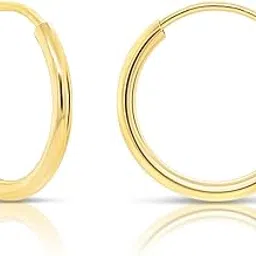 tilo jewelry 14k Yellow Gold Round Endless Hoop Earrings - 10-18mm-picture-21