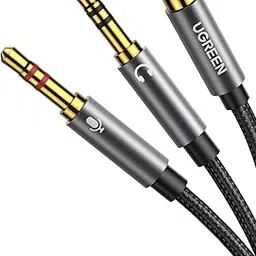 UGREEN Headphone Splitter for Computer 3.5mm Female to 2 Dual 3.5mm Male Headphone Mic Audio Y Splitter Cable Smartphone Headset to PC Adapter (Black)-picture-21