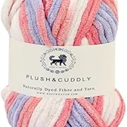 NESTNHAVEN, Plush & Cuddly, Chenille Yarn Supersoft Knitting Wool Ball, (1 Ball/100 Gram Each) Multi Colour Ball Suitable for Craft, Babywear, Baby Blankets, 5 Bulky, Shade no - NNHB002 image 1