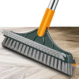2 in 1 Floor Scrub Brush, V-Shaped Floor Scrub Brush with Long Handle, Bathroom Shower Crevice Cleaning Brush Magic Broom Brush 120�Rotating Removable Brush Head for Bathroom, Tile--picture-29