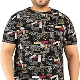rodzen Men's Plus Size Cotton Half Sleeve Graphic Printed T-Shirt-picture-64