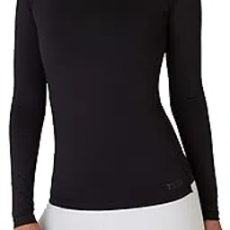 tca Women's SuperThermal Long Sleeve Performance Base Layer Running Training Top - Black Rock, Large-picture-26