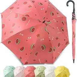 ‎Gayatri Creation Umbrella for Men Big Size, Big Umbrella for Women and Men, Long Handle Umbrella, Multifunctional Umbrella, J shaped Handle (Watermelon Red)-picture-65