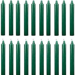 Kuber Selection Pack of 20 Pcs 5 Inch 14mm Premium Green Taper Candles, Green Stick Candles, Green Spell Candles, Green Household Candles(Pack of 20 Pcs) (5 INCH, 14mm) image 1