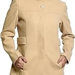 comfy sparrow Women's Wool Blend Standard Length High Collared Coat-picture-40