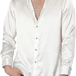 bowrain Men's Satin Luxury Slim Fit Shirt-picture-35