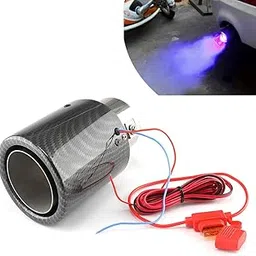 CLOUDSALE Blue Flame Led Exhaust Muffler Tip Carbon Fiber Car Tail Pipe Light 2.5 Inch Inlet 4 Inch Outlet - Rolled Style-image-12