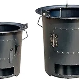 UJEAVETTE Wood Burning Furnace Sturdy Outdoor Cooking Fire Pit for Beach Barbecue Home 26.5 cmx25 cm-image-78