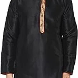 amazon brand - anarva Men's Indian Tunic Art Silk Casual Straight Kurta-picture-27