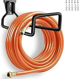 Water Hose Holder, 1 Pack Heavy Duty Wall Mount, Metal Hose Reel, Sturdy Hose Hanger Rack Stand for Outdoor Yard & Garage Storag-picture-26