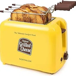 Nostalgia GCT2 Deluxe Grilled Cheese Sandwich Toaster with Extra Wide Slots, Yellow-picture-12