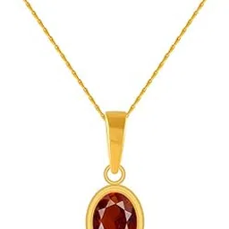 p.c. chandra jewellers 22k (916) Yellow Gold and Garnet Pendant for Women-picture-15