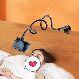 JAZLOG (397105 Multi-Functional Lazy Phone Holder Stand - ABS Material, 360° Easy Modeling, Spiral Design, Adjustable Aluminum Alloy Mobile Phone Clip for Live Streaming, Desktop, and Bed Use image 1