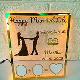 Personalized Couple Thumb Impression Frame – 10x12 Inch Wedding/Nikah Gift with Golden Metal Design | Custom Fingerprint Wall Art for Anniversary & Engagement-picture-11