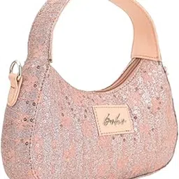 Moonlit Lace Handbag Pink – Embellished Mini Tote Bag with Silver Lace Detailing, Long Chain Strap – Exotic Handmade Stylish Purse for Women, Sling or Clutch Use – Travel or Office Parent-image-12