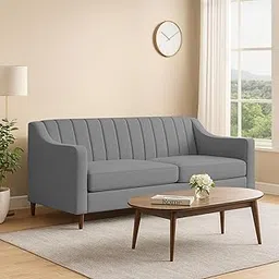 GRAPEWOOD Elian 3 Seater Sofa Set for Living Room (Dark Grey Colour) Premium Fabric Sofa Set for Living Room-picture-23