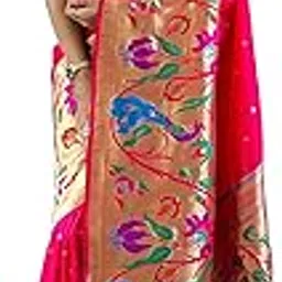 pandadi saree Women's Soft Kanchivaram Paithani Silk Brocket Designer Saree With Unstitched Blouse Piece-picture-27