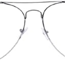 Classic Aviator Clear Lens Glasses, Silver Metal Frame, Temple Tips, Unisex-picture-33