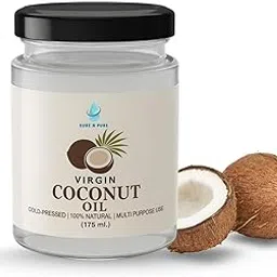 Sure n Pure Virgin Coconut Oil – 175ml, Cold Pressed, Natural, Ideal for Skin, Hair & Cooking Pack of 1-picture-39