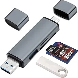 SD Card Reader, BorlterClamp USB C SD Card Reader 5 in 1, Micro SD Card Reader, USB C to USB 3.0 and Memory Card Reader Adapter, Compatible with MacBook, Laptops, Type-C Phones and More-picture-44