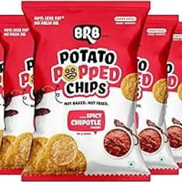 BRB Popped Potato Chips | Not Baked, Not Fried | Spicy Chipotle Flavour | 8 Packs X (48g/51g) (weight may vary) | 60% Less Fat | Low Calorie | Healthy Snack-picture-17