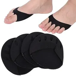 LUKVIZ Honeycomb Fabric Forefoot Pads – Metatarsal Cushions for Ball of Foot Pain Relief, Invisible Sock Pads for High Heels & Sandals, Comfort for Five Toes, Reduces Calluses (2 Pair) (Black Color)-picture-53