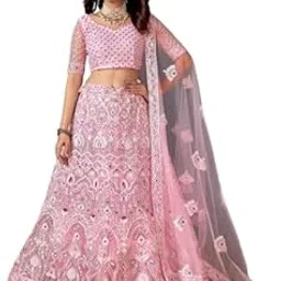 zaalima fashion with z logo Embroidered Thread Work Semi-Stitched Lehenga & Unstitched Blouse With Dupatta-picture-20