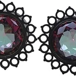 club bollywood 2pcs Crystal Stainless Steel Ear Plug Flesh Ear Plug Tunnel Expander 16mm-picture-18