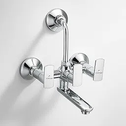 Century Long Body Bibcock Brass Faucet | Wall Mounted Bib Tap for Bathrooms, Washing Areas, Gardens | Faucet with Chrome Finish | Cock Water Tap with Wall Flange (Cuba Wall Mixer)-picture-30