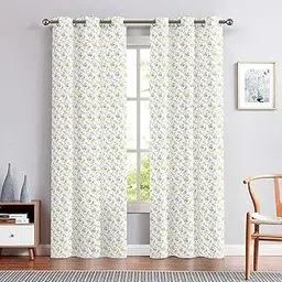Elegant Velvet Printed Curtain 52 x 72 Inch, Set of 2 Bohemian Eyelet Window Curtains for Living Room & Bedroom (Window - 4 feet x 6 feet)-picture-31