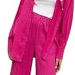 arista fashions Women's Cotton 2 Piece Co-Ord Set | Solid Pink Top and Bottom Co-Ord Set |-picture-44