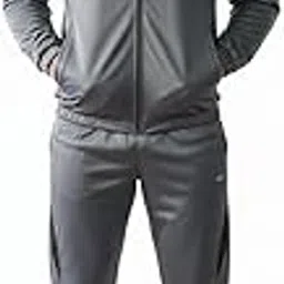 Men’s Grey 4 way lycra stretch Tracksuit | Comfortable Gym Wear, Running Suit & Daily Activewear Set L size 40 cm-picture-22