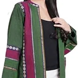 the poppy pink Striped Collar neck Full Sleeve cotton Overlay | | Classic Elegant Stylish Casual | Lightweight & Comfortable Coat for Everyday Wear | Pink |-picture-30