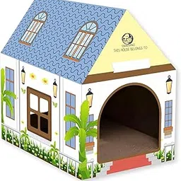 Foodie Puppies Cardboard Scratch Pads with Catnip for Cats and Kittens - (Cottage Scratcher) | Cat Play House for Indoor, Cats Corrugated Scratcher Box for Furniture Protection-image-67