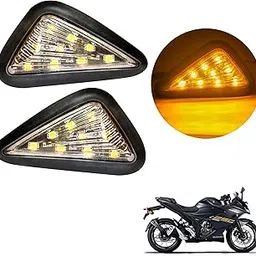 Miwings Motorcycle Turn Signal Smoke Triangle Flush Mount Turn Signal Indicators Amber LED Light Motorbike Lamp Waterproof (Pack of 2) (Pack of 2) For Suzuki Gixxer SF 250 .,Black-picture-15