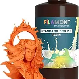 Filamont Standard Pro Resin 3D Printer Resin LCD DLP SLA 405nm Printer UV-Curing Photopolymer Rapid High Precision Low Odor Standard Resin (2.0 Orange RED)-image-82