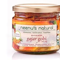 Neenu's Natural Gajar Gobi Mixed Veg Pickle (200g) | Vegetable Achaar | Indian Preserve, Chutney, UppinKai | No Preservatives - Pack of 1-picture-32