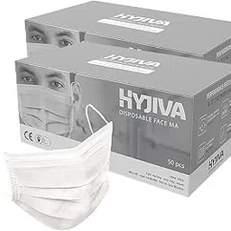 Hyjiva Disposable Surgical Face Mask - 3-ply, Ear Loop, Nose Strip, Unisex, Ultra-soft, Super-breathable (Pack of 100, White)-image-24
