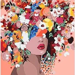 5D Diamond Painting by Number Kits Full Drill Rhinestone Embroidery Cross Stitch Pictures Arts Craft for Home Wall Decor,Flower Girl-11.8x15.8In-picture-34