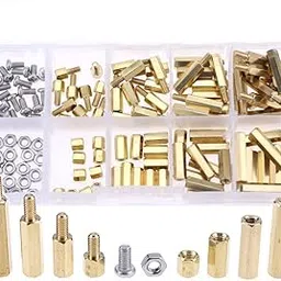 Hilitchi 120pcs M3 Male Female Brass Spacer Standoff Screw Nut Assortment Kit (Brass M3)-image-12