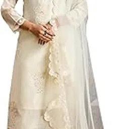 shreesha enterprise Women's Chanderi Cotton Silk with Yoke Embroidery Kurta & Silk Crepe Pant Set And Net Lace Border Dupatta Ethnic Wear Salwar Suit Set(ES_2512)-picture-40