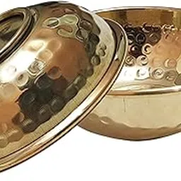 Pure Source India Brass Hammered Bowl ( 150ml, Golden )-picture-17