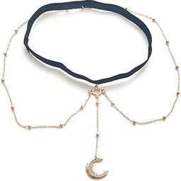 elaccent Rhinestone Moon Pendant Leg Chain | Long Body Chain Jewelry for Women & Girls-picture-38