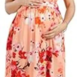 cloud soft Women's Rayon Cotton Maternity Dress/Pregnancy Dress/Easy Breastfeeding Dress/Anarkali Kurti Style Dress/Western Dress with Zippers for Nursing Pre and Post Pregnancy-picture-48